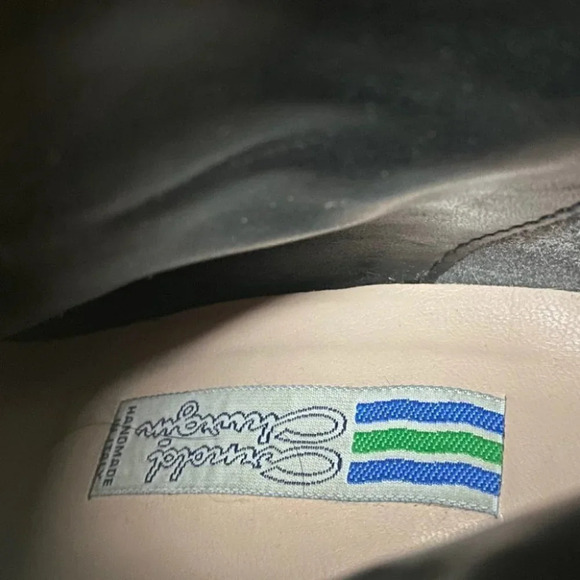 Arnold Churgin Black Leather Knee  High Heeled Boots - Picture 10 of 10